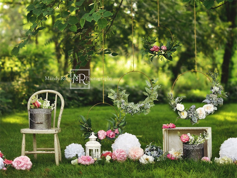 Kate Outdoor Floral Hoops Backdrop Designed by Mandy Ringe Photography