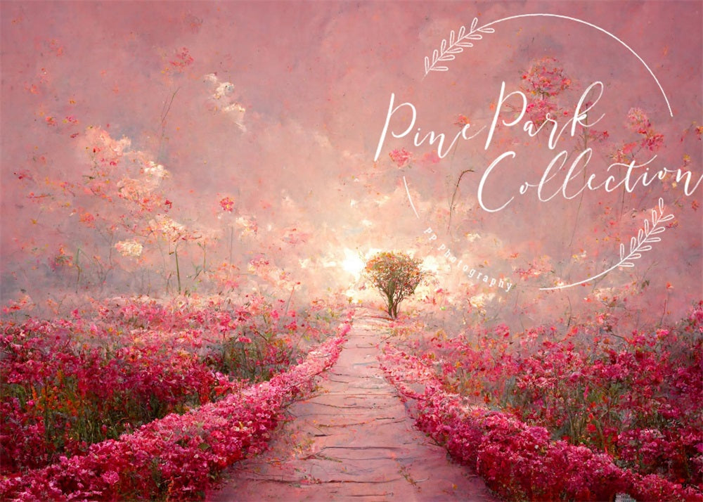 Kate Pink Floral Dream Path Backdrop Designed By Pine Park Collection