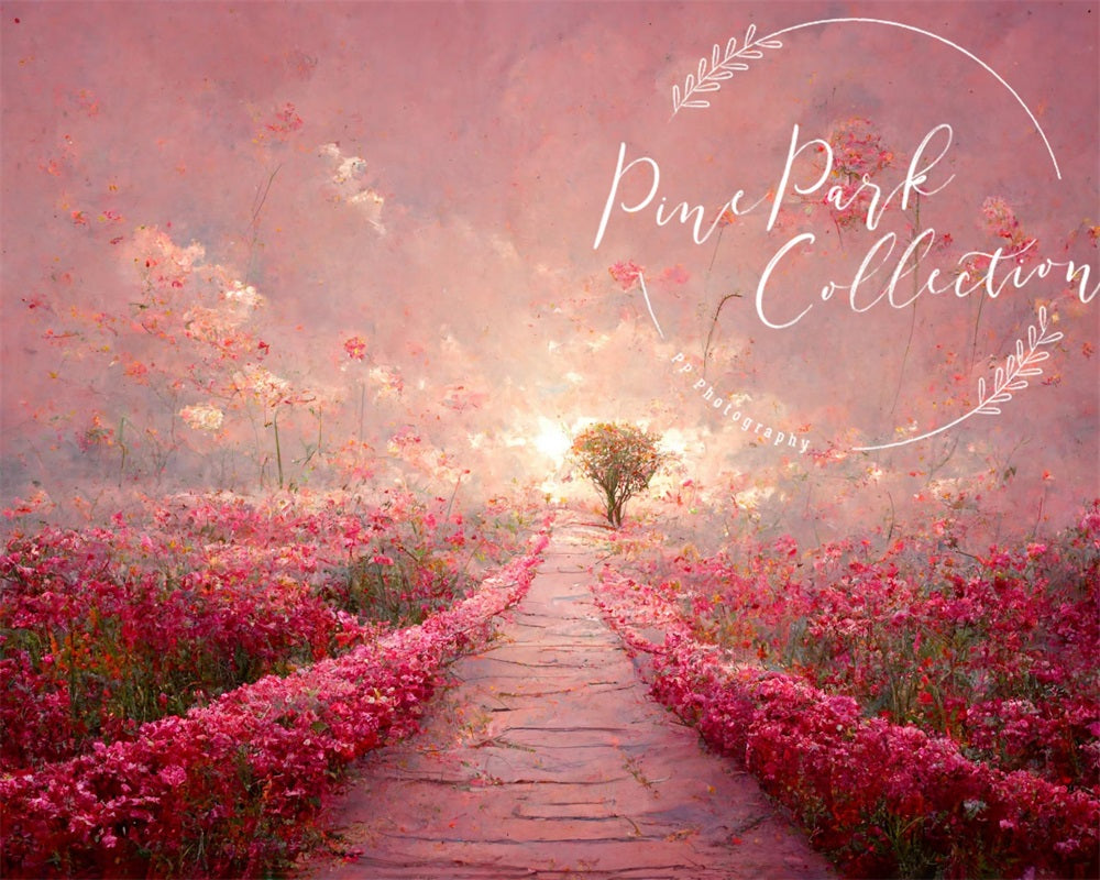 Kate Pink Floral Dream Path Backdrop Designed By Pine Park Collection