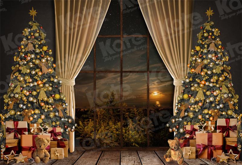Kate Warm Christmas Backdrop Window for Photography