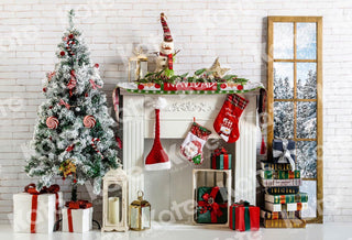 Kerst Foto Achtergrond Raam Openhaard Ontworpen door Emetselch