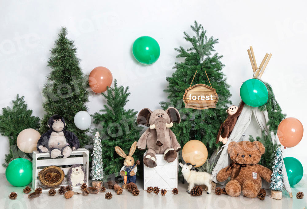 Kate Birthday Backdrop Forest Wild Animal Designed by Uta Mueller Photography