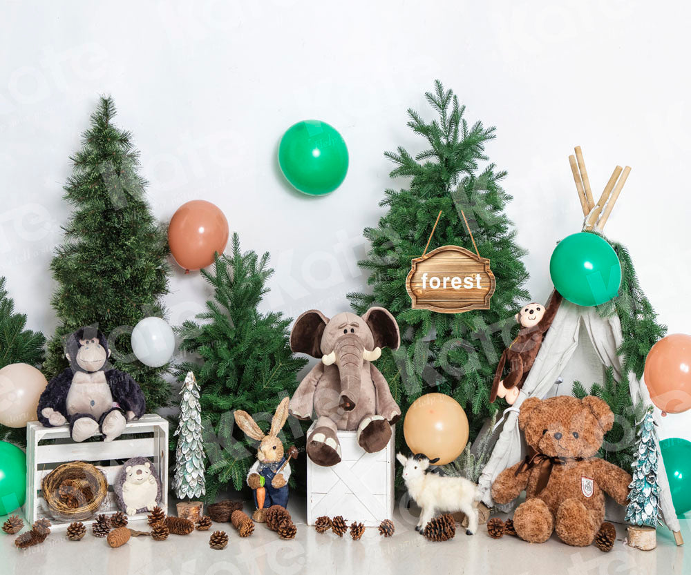 Kate Birthday Backdrop Forest Wild Animal Designed by Uta Mueller Photography