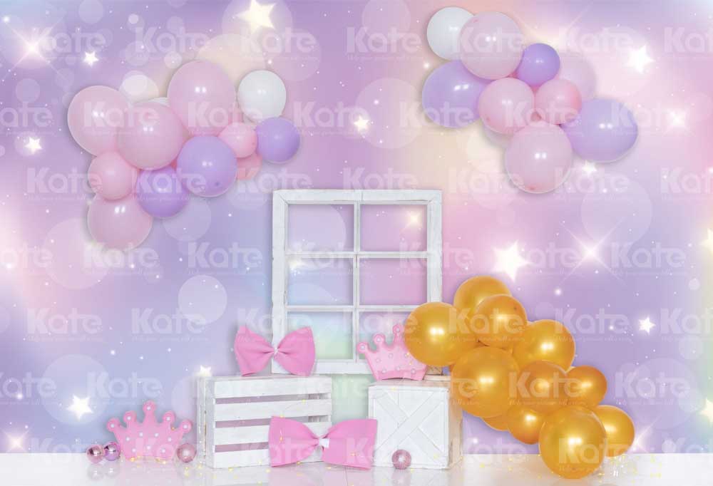 Kate Birthday Backdrop Princess Girl Balloons Designed by Emetselch
