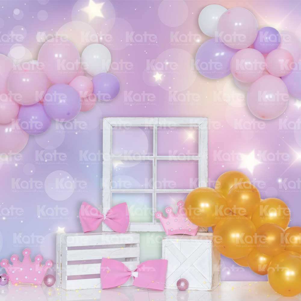 Kate Birthday Backdrop Princess Girl Balloons Designed by Emetselch