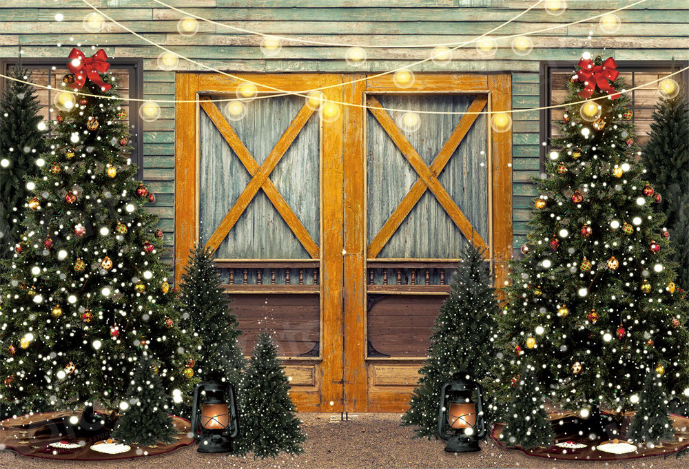Kate Christmas Tree Wood Door Backdrop for Photography