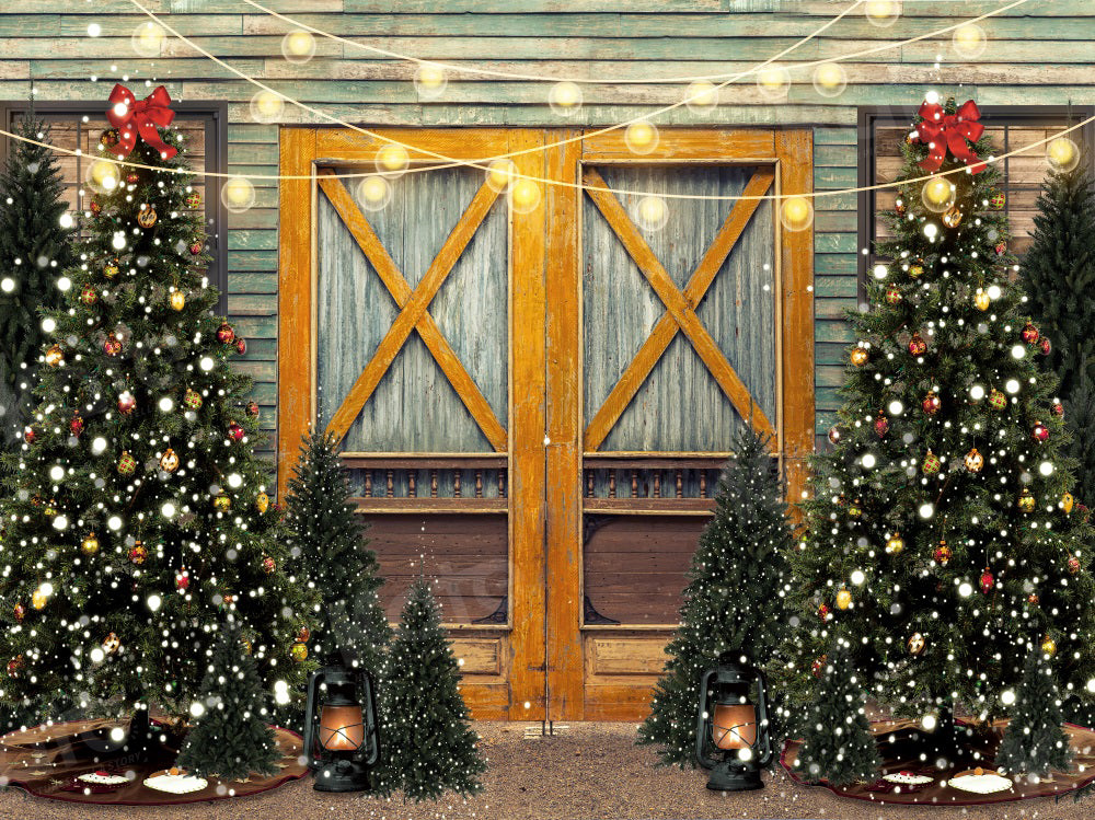 Kate Christmas Tree Wood Door Backdrop for Photography