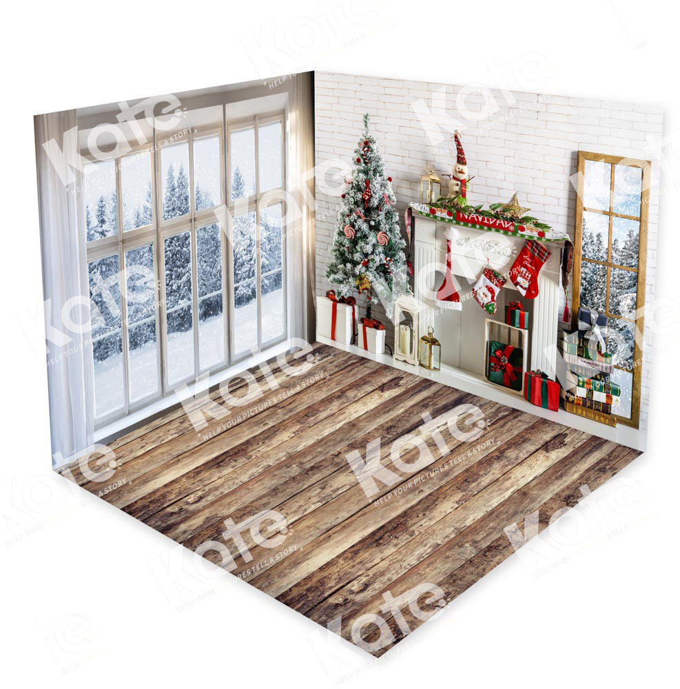 Kate Christmas Indoor Fireplace Room Set(8ftx8ft&10ftx8ft&8ftx10ft)