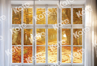 Herfst Uitzicht op Bladeren Foto Achtergrond Ontworpen door Chain Photography