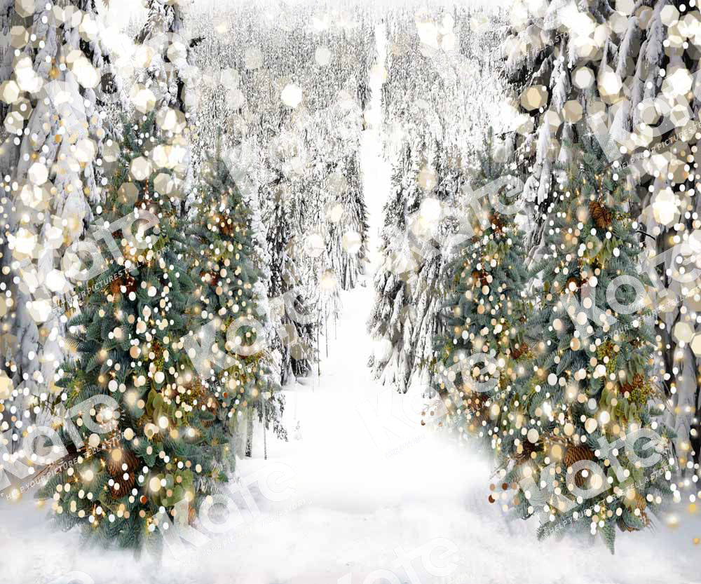 Kate Christmas Backdrop Tree Path Winter Designed by Chain Photography