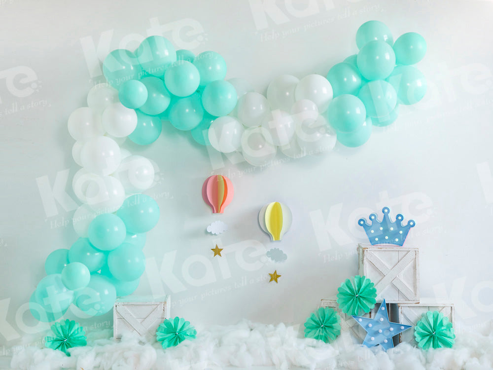 Kate Green Balloons Cake Smash Backdrop Hot Air Designed by Emetselch