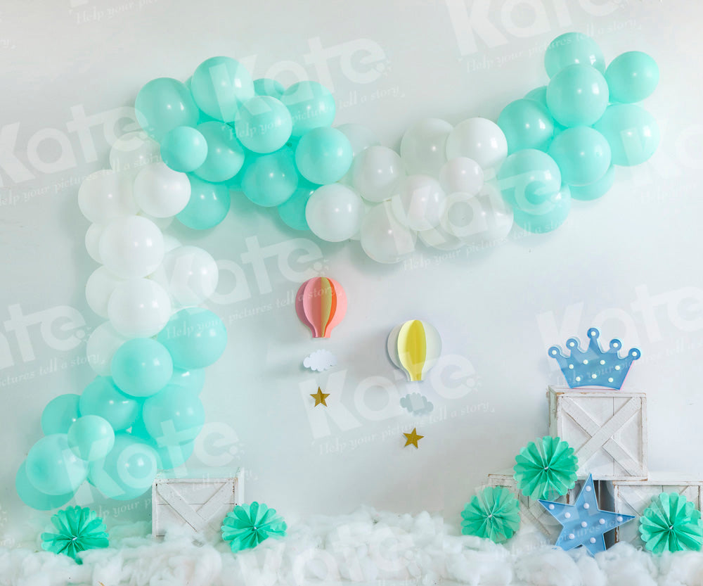 Kate Green Balloons Cake Smash Backdrop Hot Air Designed by Emetselch