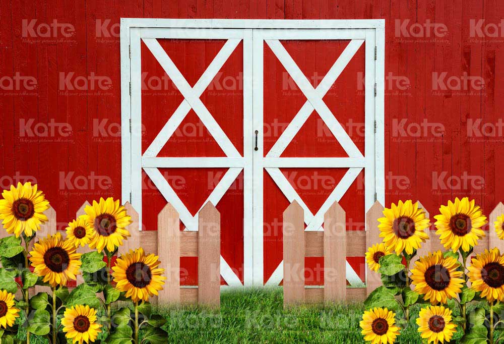 Kate Sunflower Red Wall Backdrop Designed by Chain Photography