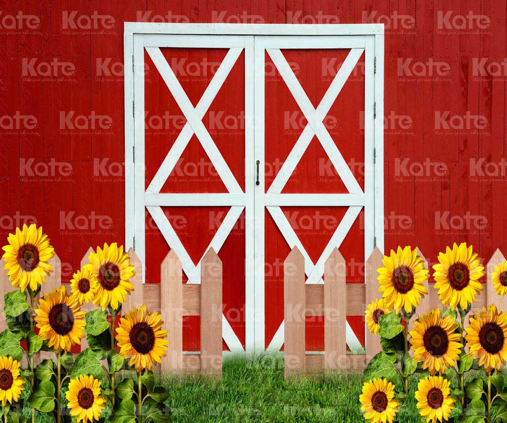 Kate Sunflower Red Wall Backdrop Designed by Chain Photography