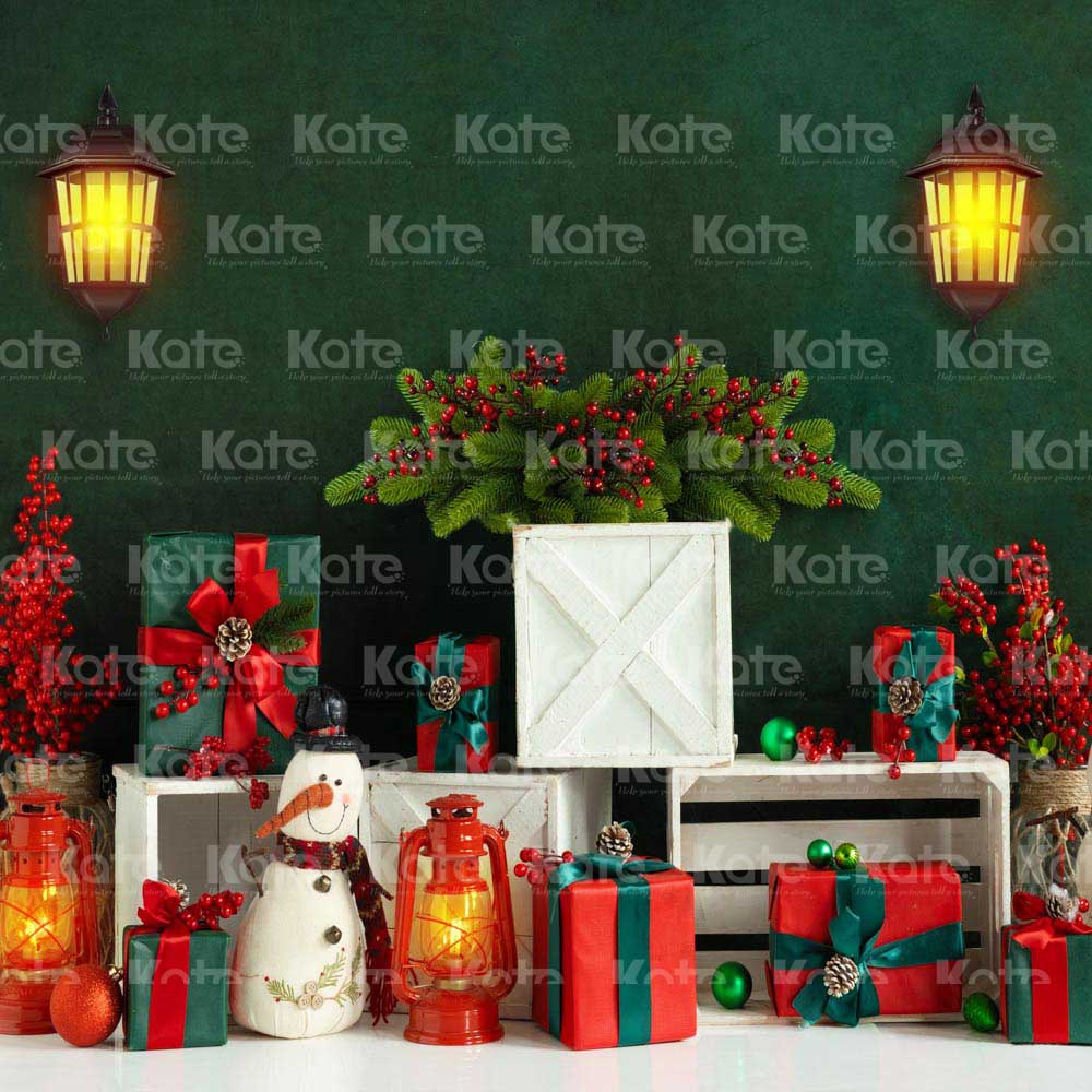 Kate Christmas Green Wall Gifts Light Backdrop Designed by Emetselch