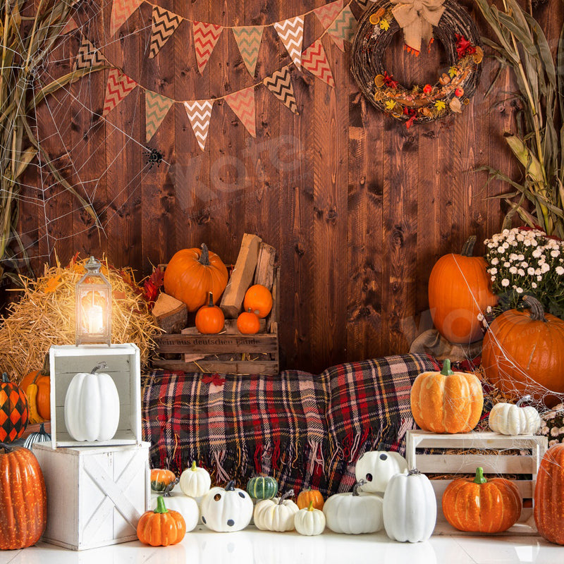 Rustic Autumn Harvest Pumpkin Backdrop