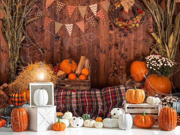 Rustic Autumn Harvest Pumpkin Backdrop