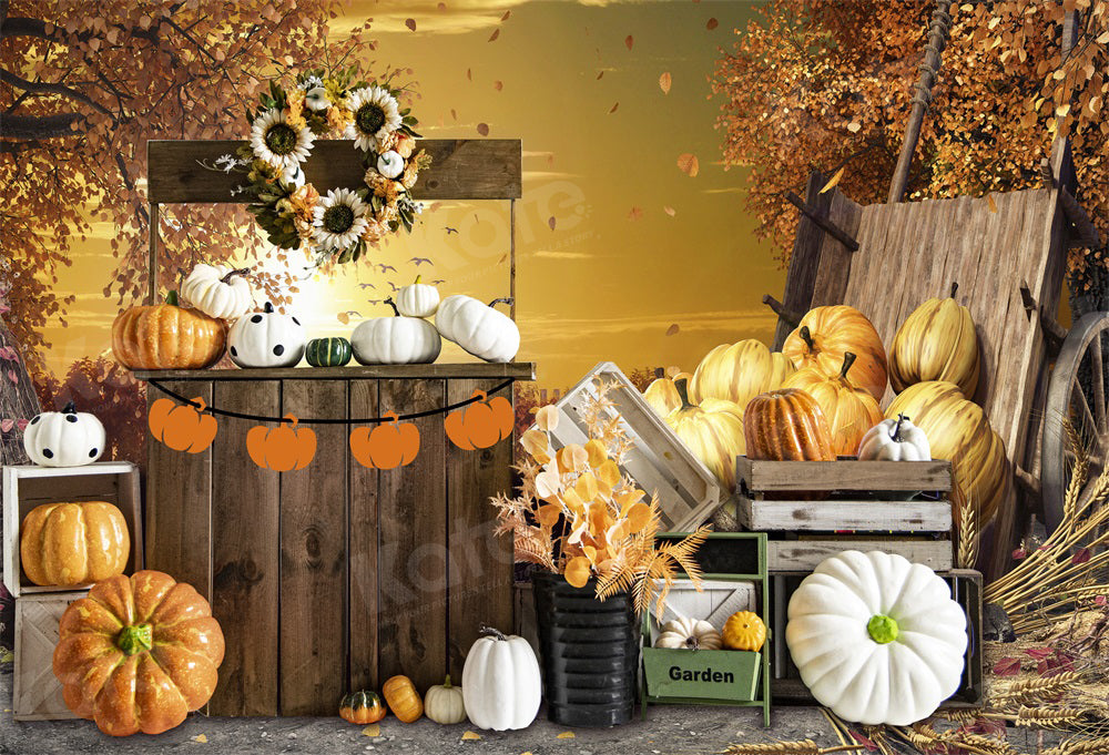 Kate Autumn Pumpkin Store Backdrop for Photography