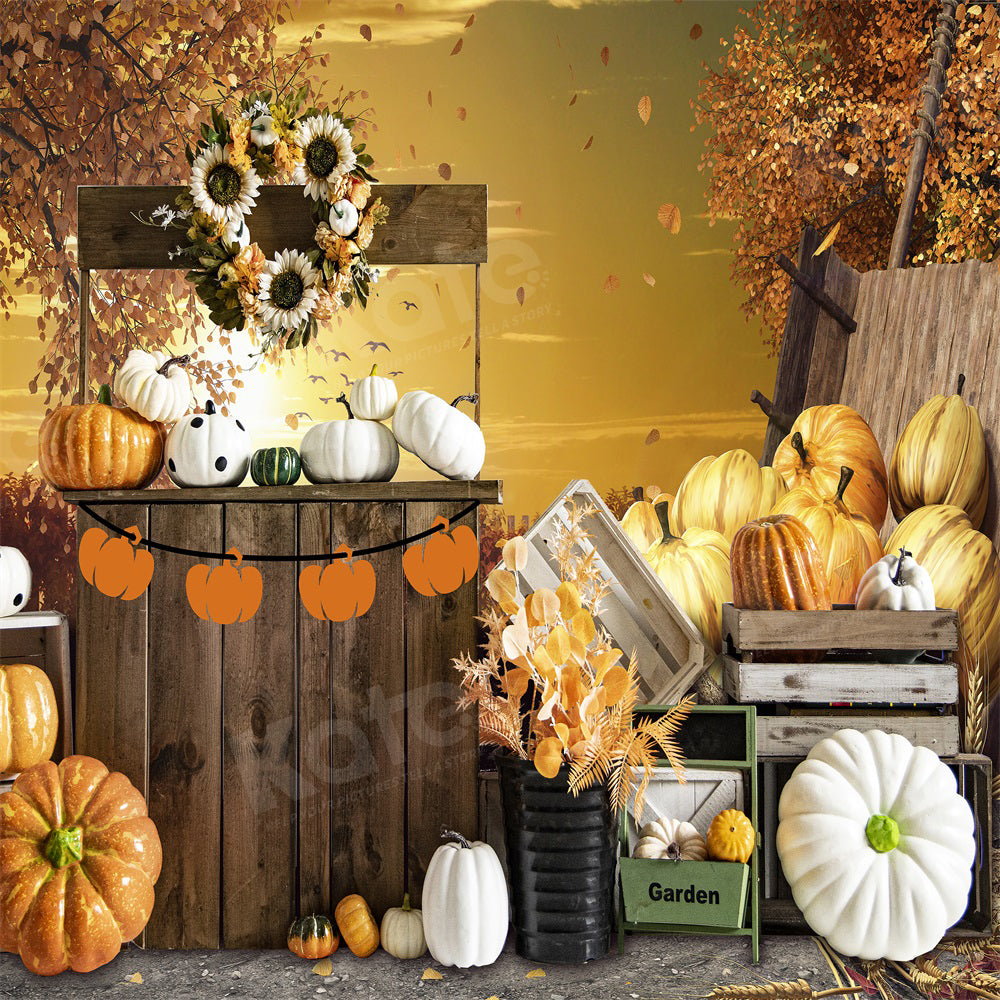 Kate Autumn Pumpkin Store Backdrop for Photography