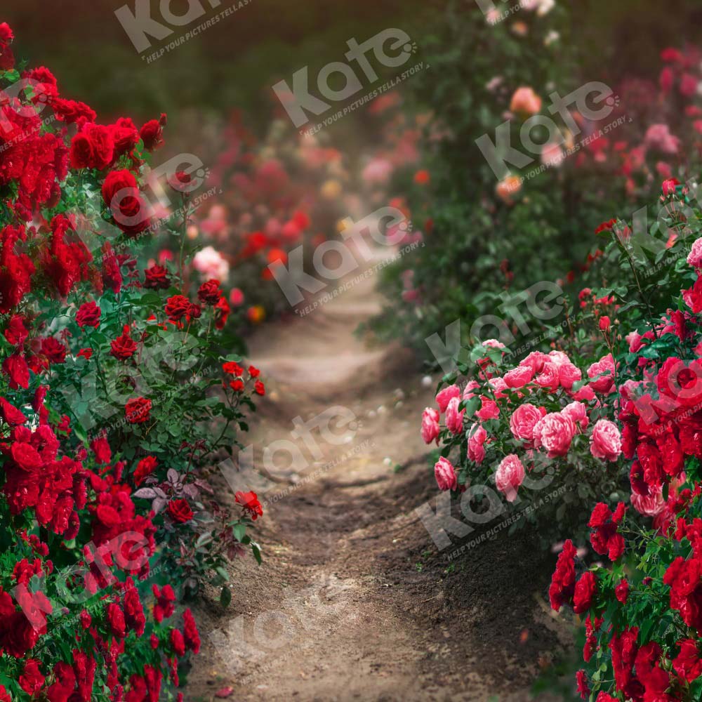 Kate Valentine's Day Backdrop Flower Garden Path Designed by Chain Photography