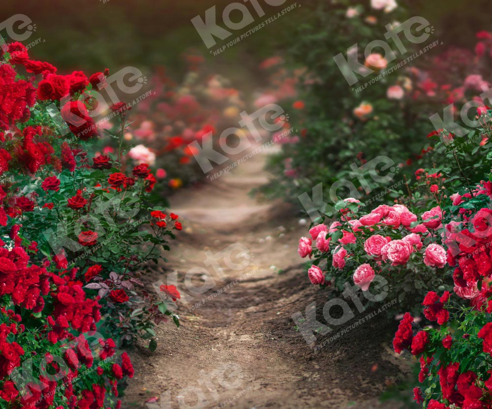 Kate Valentine's Day Backdrop Flower Garden Path Designed by Chain Photography