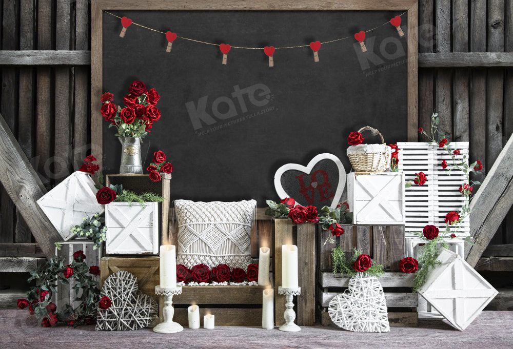 Kate Valentine's Day Boho Blackboard Backdrop for Photography