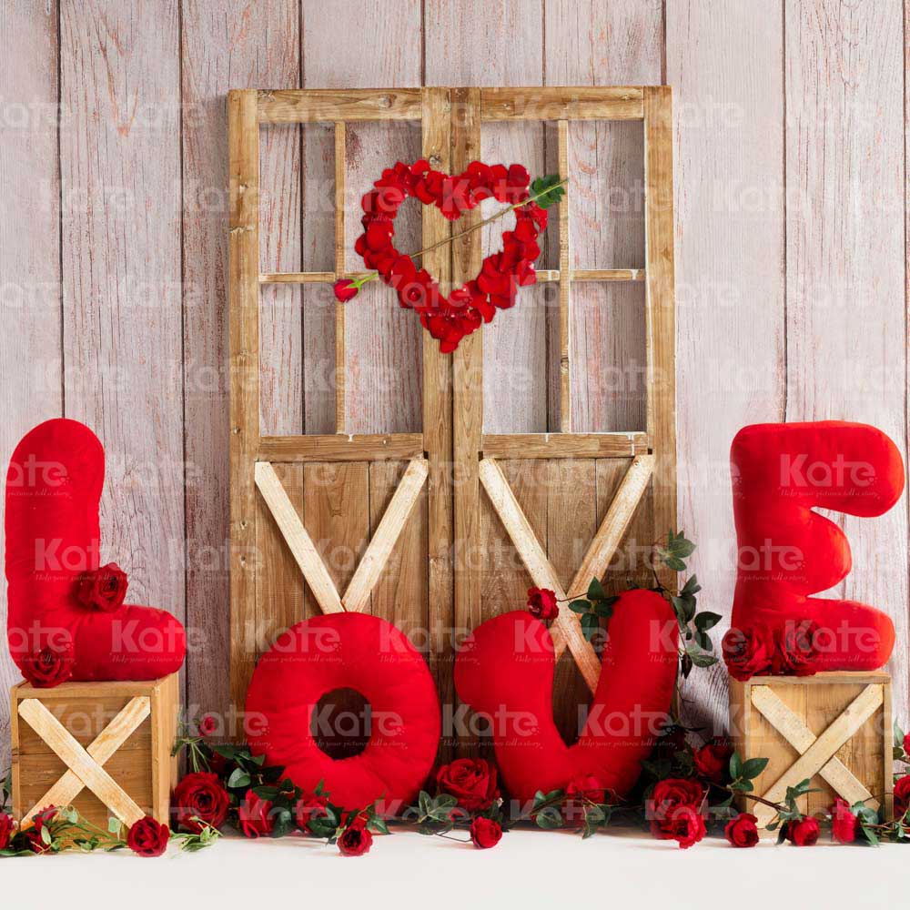 Kate Valentine's Day Love Retro Door Backdrop Designed by Emetselch