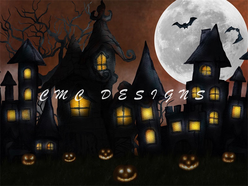 Kate Halloween Pumpkin Town Backdrop Designed by Candice Compton