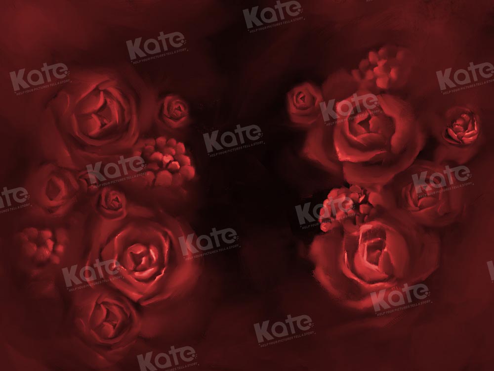 Kate Valentine's Day Fine Art Painted Flower Backdrop Designed by GQ