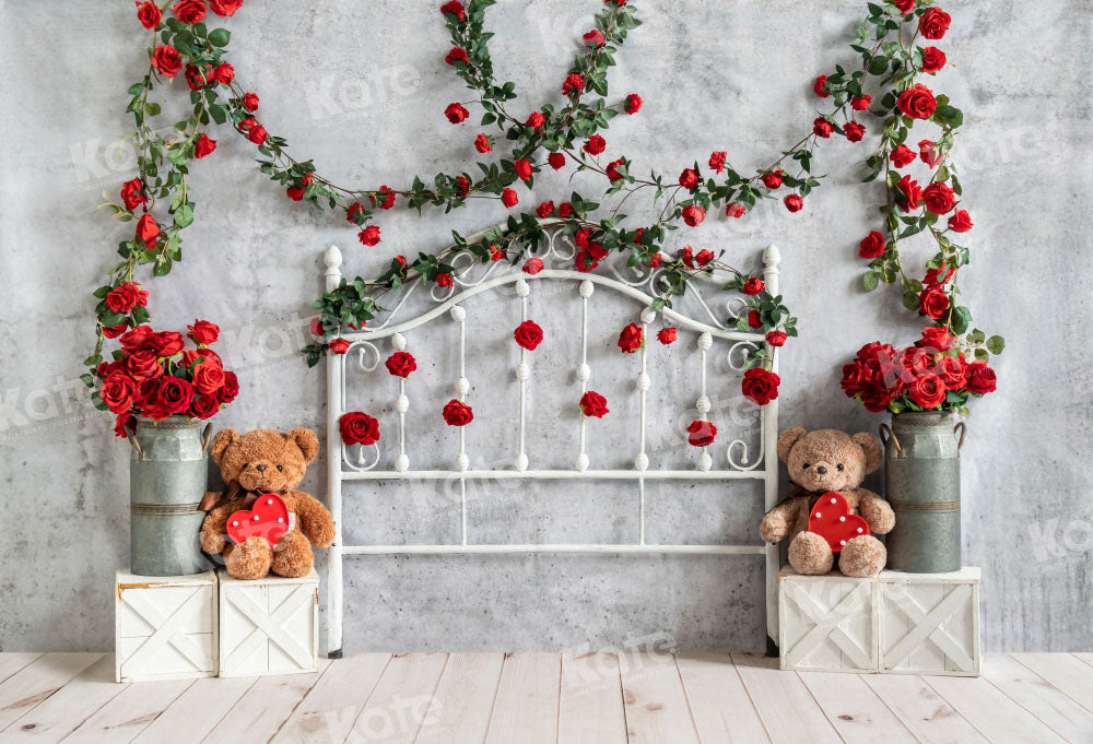 Kate Valentine's Day Headboard Teddy Bear Backdrop Designed by Emetselch