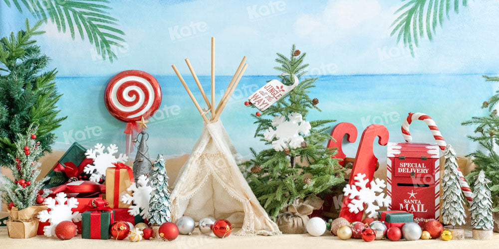 Kate Christmas In Summer Beach Backdrop Designed by Emetselch