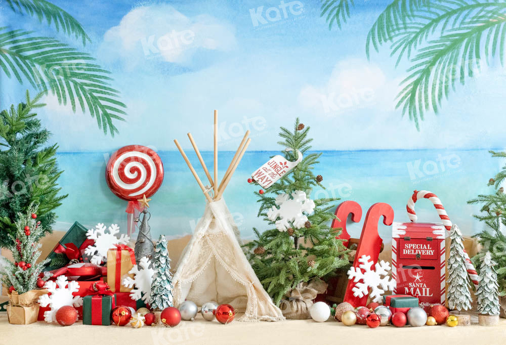Kate Christmas In Summer Beach Backdrop Designed by Emetselch