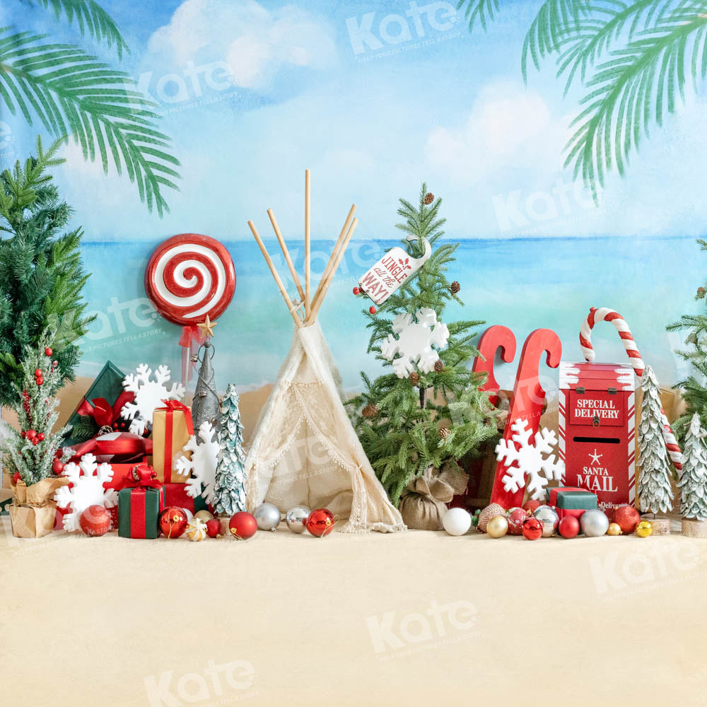 Kate Christmas In Summer Beach Backdrop Designed by Emetselch