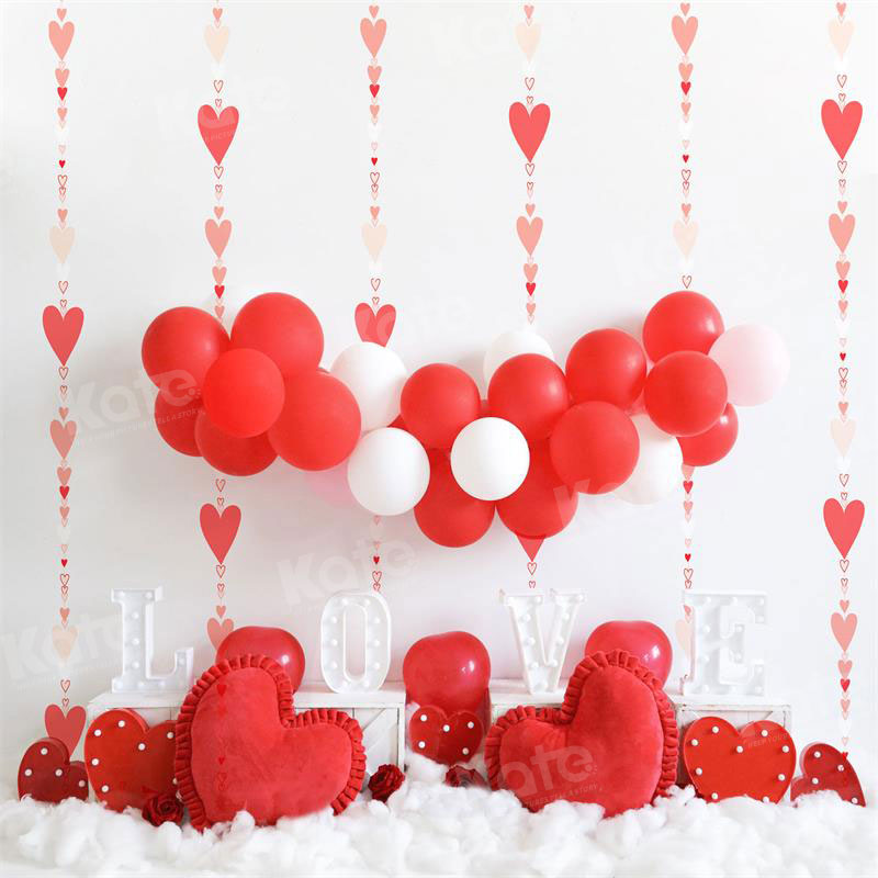 Kate Valentine's Day Backdrop Balloons Love Heart Designed by Uta Mueller Photography