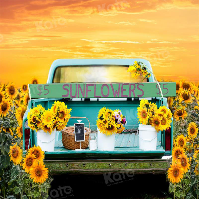 Kate Autumn Backdrop Selling Sunflower Truck Designed by Uta Mueller Photography