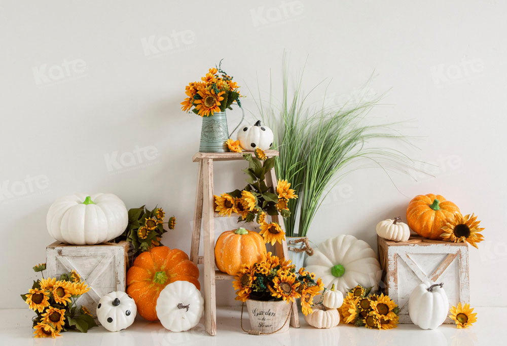 Kate Autumn Pumpkin Sunflower Backdrop Designed by Emetselch