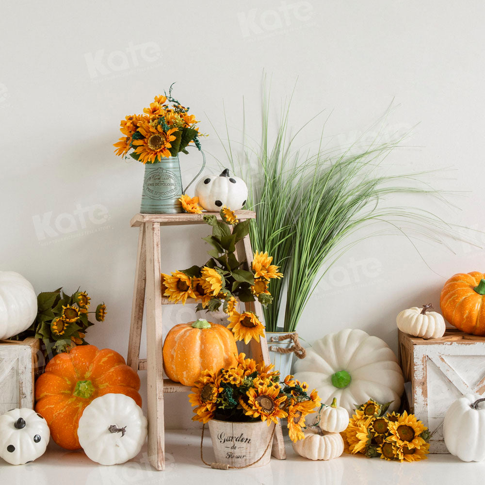 Kate Autumn Pumpkin Sunflower Backdrop Designed by Emetselch