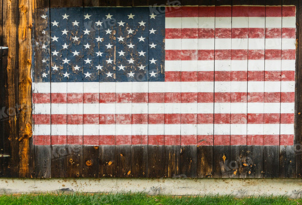 Kate Independence Day Painted Flag Wood 4th of July Backdrop for Photography