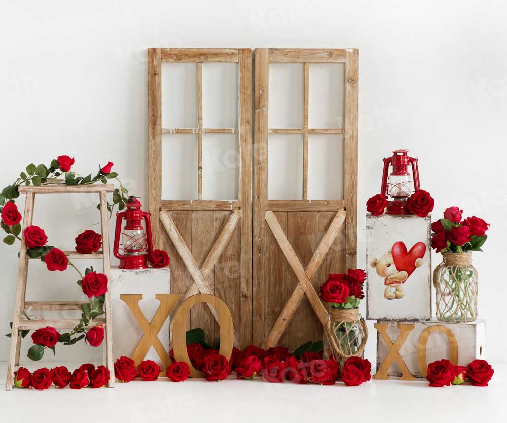 Kate Valentine's Day Rose Barn Door Backdrop Designed by Emetselch