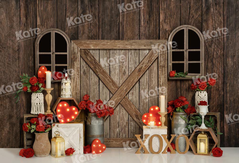 Kate Valentine's Day Spring Indoor Barn Door Backdrop Designed by Emetselch