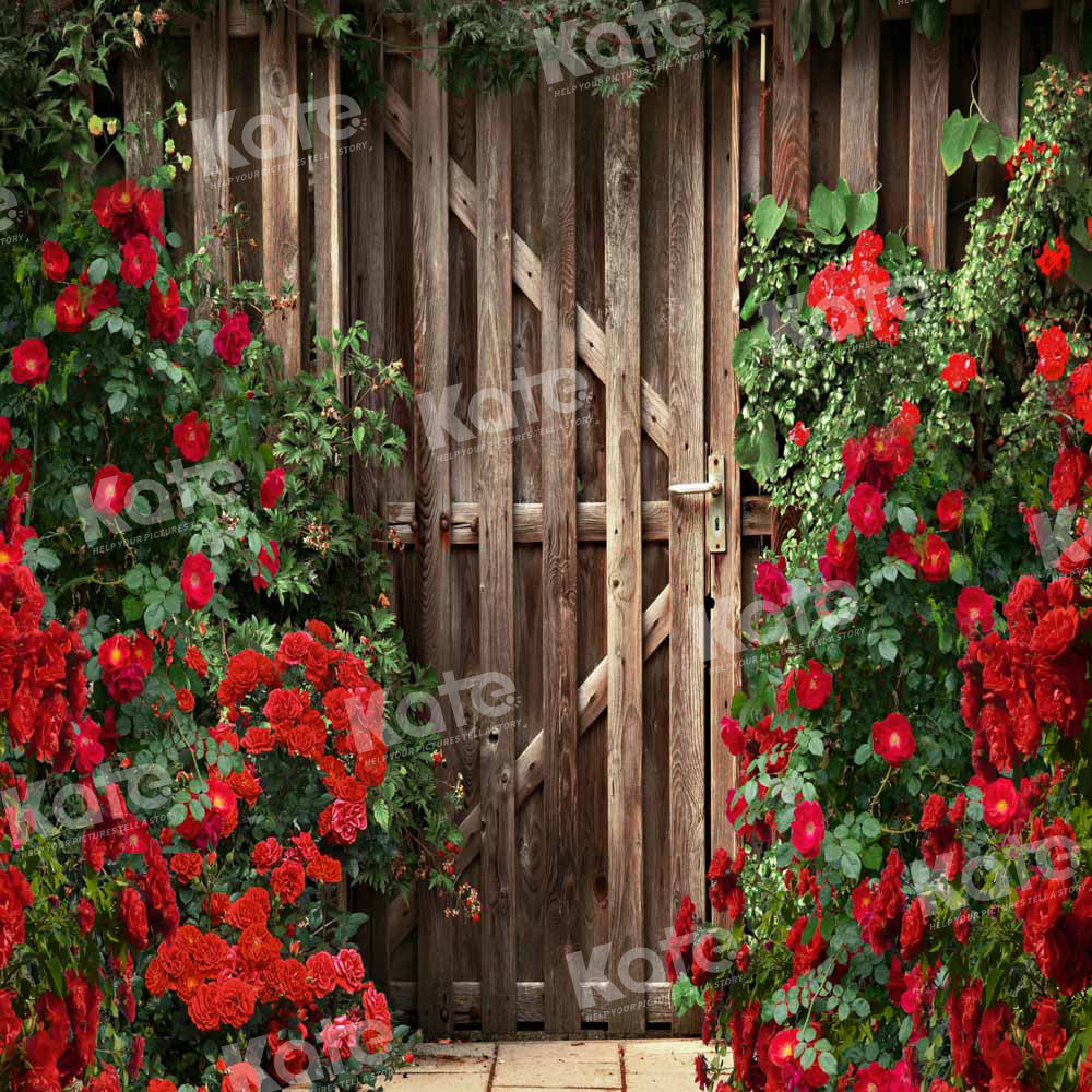 Kate Valentine's Day Rose Garden Gate Backdrop Designed by Emetselch