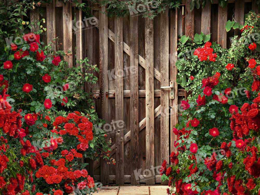 Kate Valentine's Day Rose Garden Gate Backdrop Designed by Emetselch