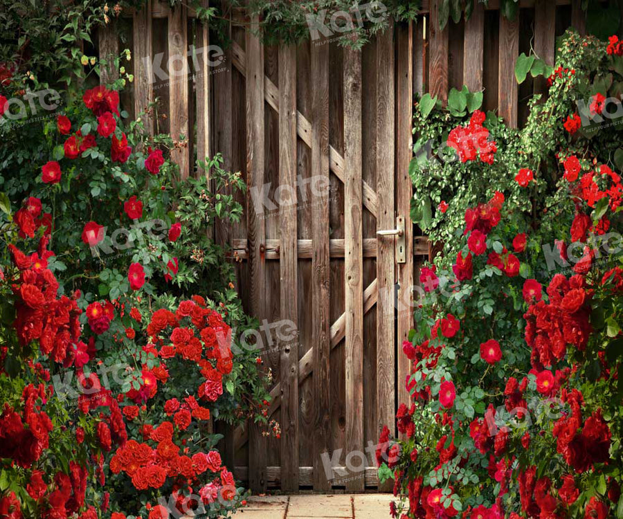 Rustic Wooden Garden Door Backdrop