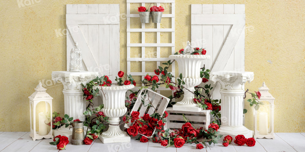 Kate Retro Valentine's Day Rose Spring Backdrop Designed by Emetselch
