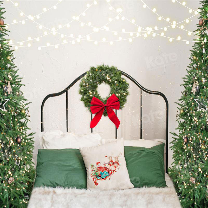 Kate Christmas Headboard Tree Pillows Backdrop for Photography