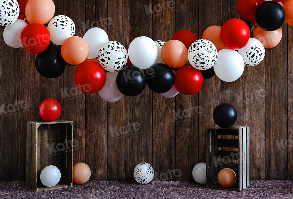 Kate Retro Wood Cowboy Balloons Rodeo Backdrop for Photography