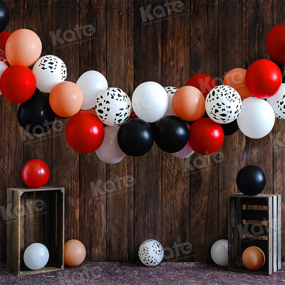 Kate Retro Wood Cowboy Balloons Rodeo Backdrop for Photography