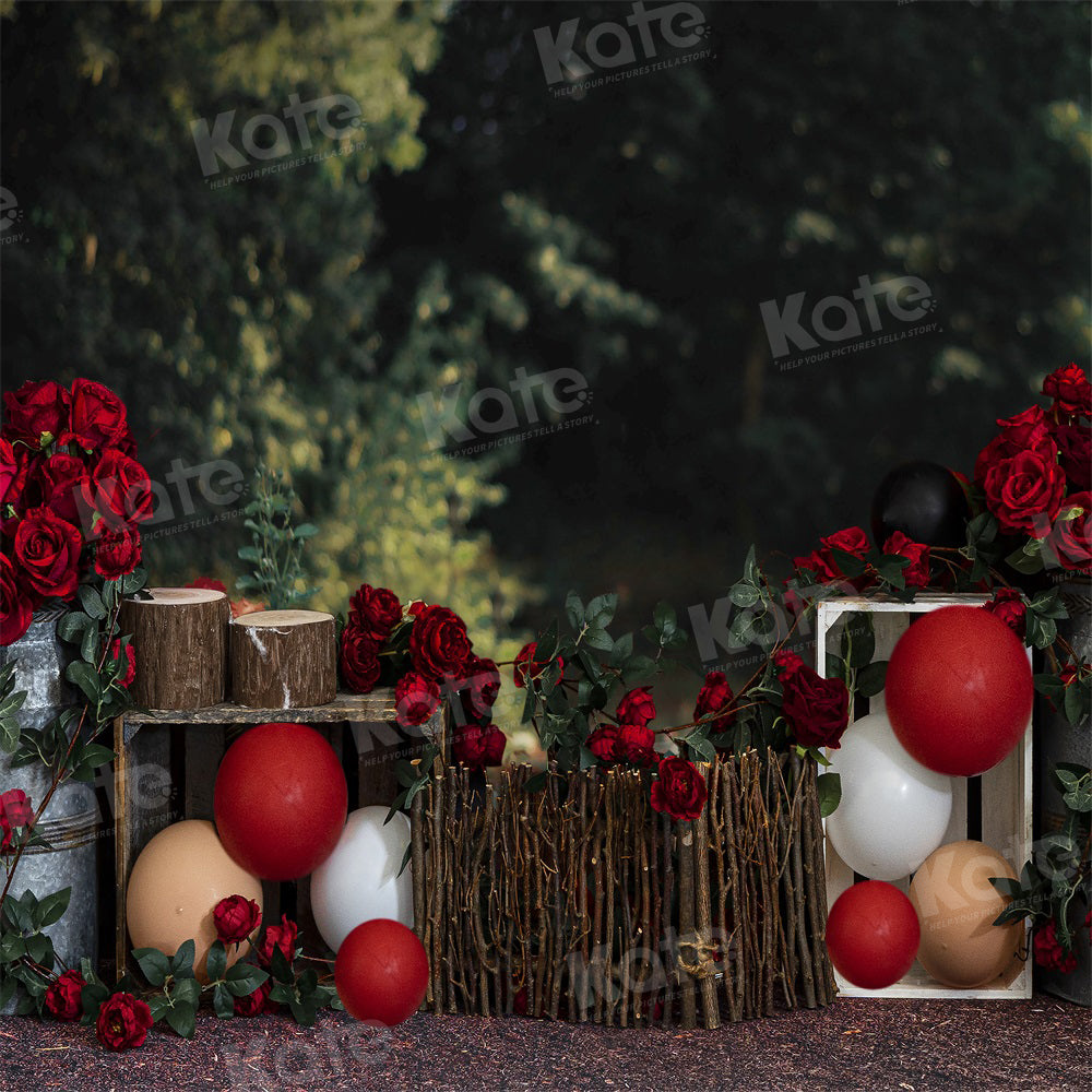 Kate Valentine's Day Vintage Rose Garden Backdrop for Photography
