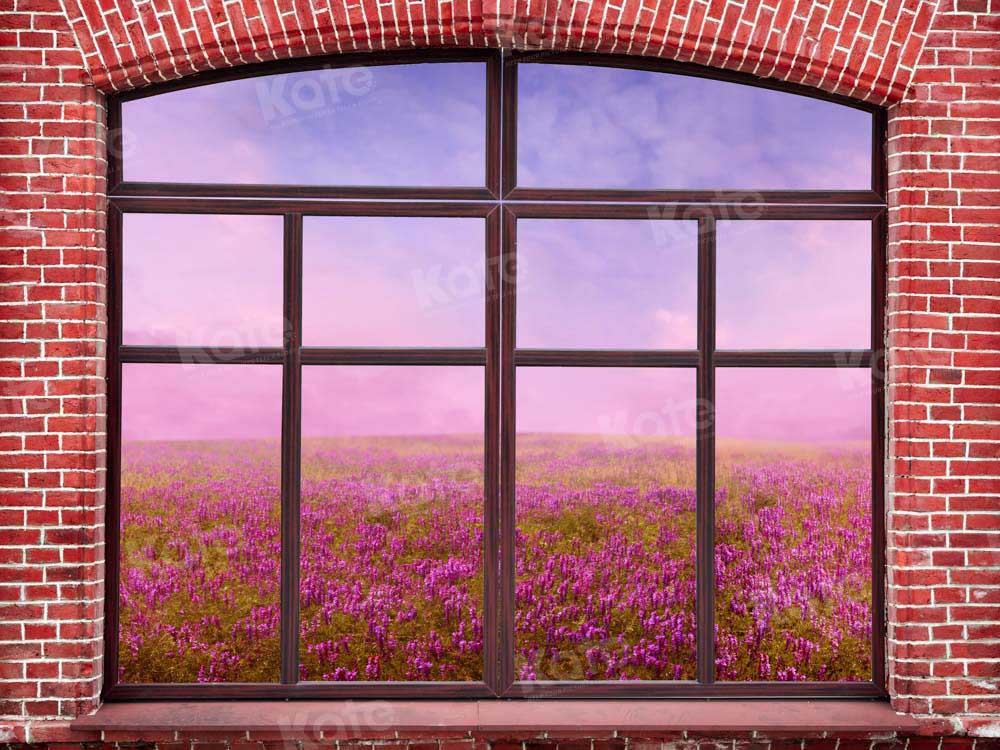 Kate Outwindow Flower Brick Wall Backdrop Designed by Chain Photography