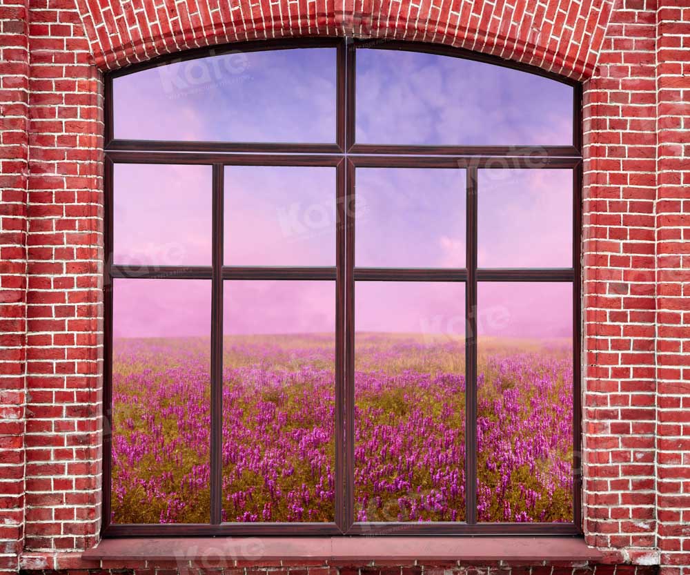Kate Outwindow Flower Brick Wall Backdrop Designed by Chain Photography